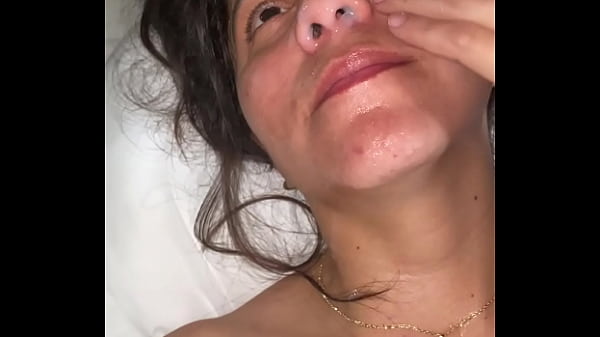 Sexy woman getting her facial done